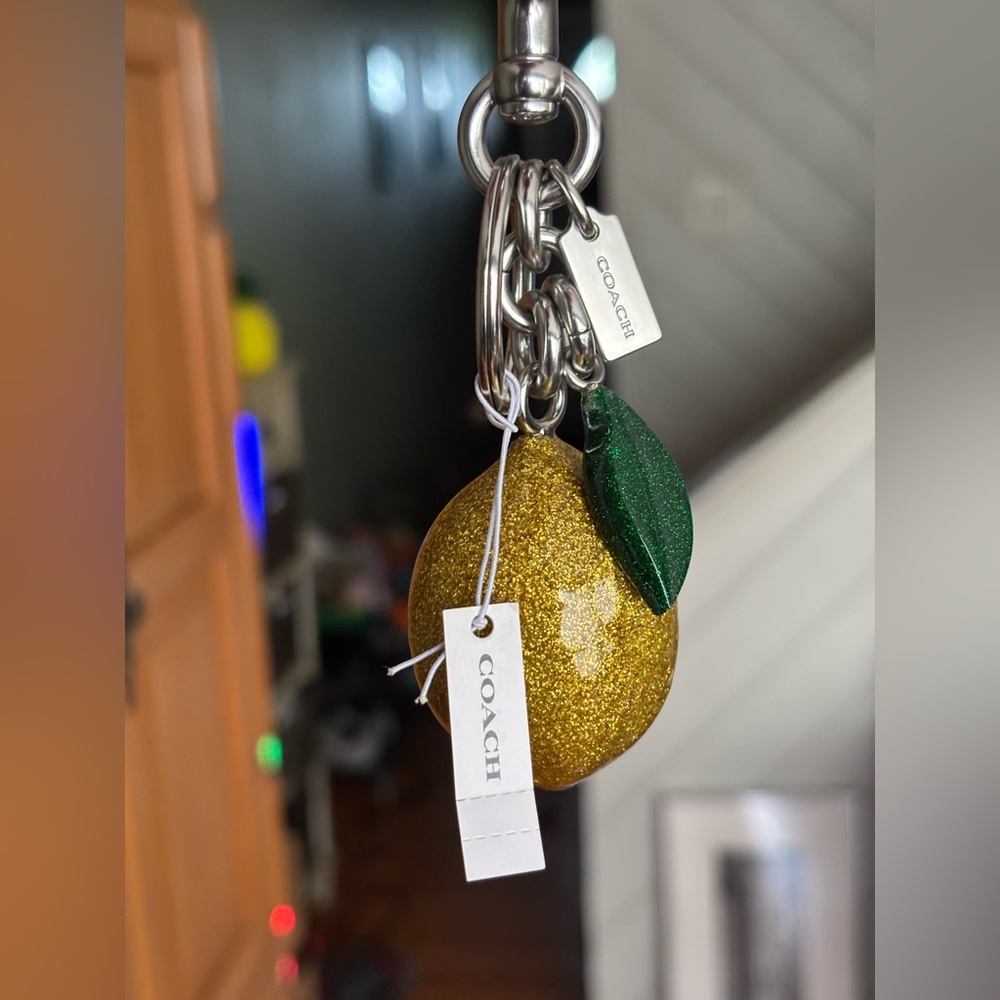 Coach Glittering Gold Lemon Keychain
